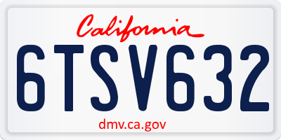 CA license plate 6TSV632