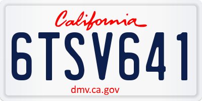 CA license plate 6TSV641