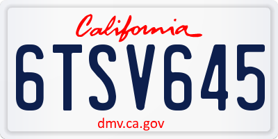 CA license plate 6TSV645