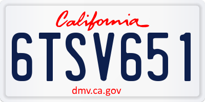 CA license plate 6TSV651