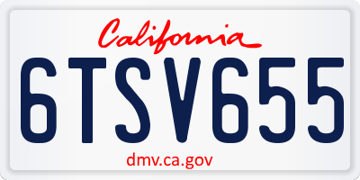 CA license plate 6TSV655