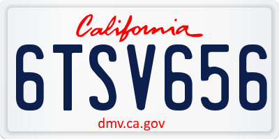 CA license plate 6TSV656