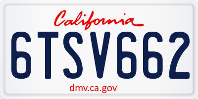CA license plate 6TSV662