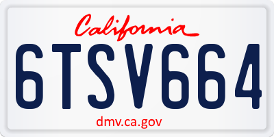 CA license plate 6TSV664