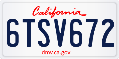 CA license plate 6TSV672