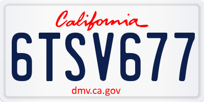 CA license plate 6TSV677