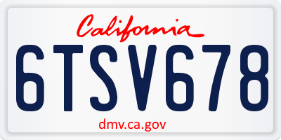 CA license plate 6TSV678