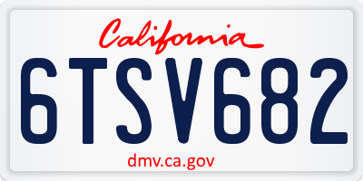 CA license plate 6TSV682