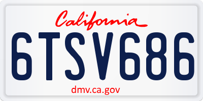 CA license plate 6TSV686