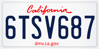 CA license plate 6TSV687