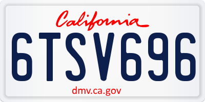 CA license plate 6TSV696