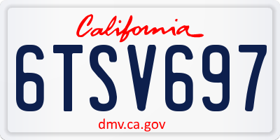 CA license plate 6TSV697