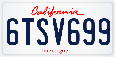 CA license plate 6TSV699
