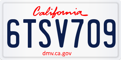 CA license plate 6TSV709
