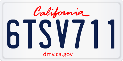 CA license plate 6TSV711