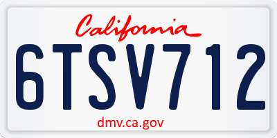 CA license plate 6TSV712