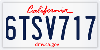 CA license plate 6TSV717
