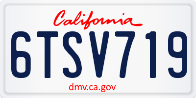 CA license plate 6TSV719