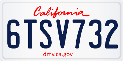 CA license plate 6TSV732