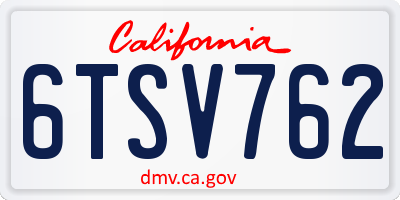 CA license plate 6TSV762
