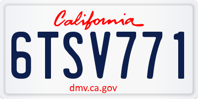 CA license plate 6TSV771