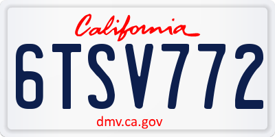 CA license plate 6TSV772