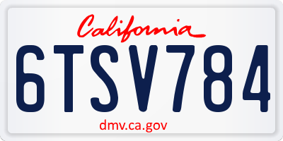 CA license plate 6TSV784