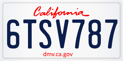CA license plate 6TSV787