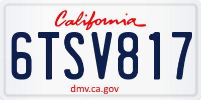 CA license plate 6TSV817