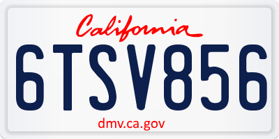CA license plate 6TSV856
