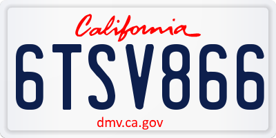 CA license plate 6TSV866