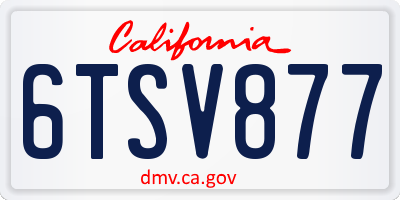 CA license plate 6TSV877