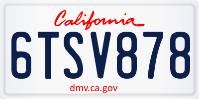 CA license plate 6TSV878