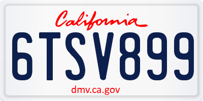 CA license plate 6TSV899