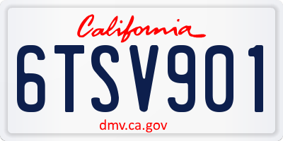 CA license plate 6TSV901