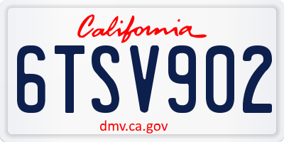 CA license plate 6TSV902