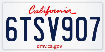 CA license plate 6TSV907
