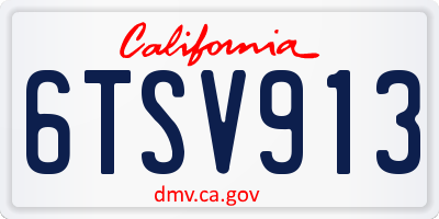 CA license plate 6TSV913