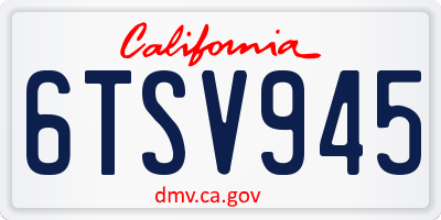 CA license plate 6TSV945