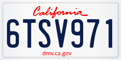 CA license plate 6TSV971