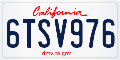 CA license plate 6TSV976