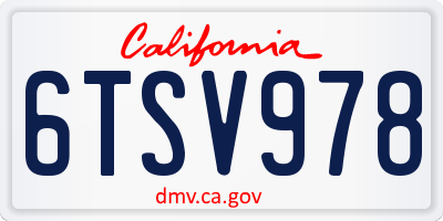 CA license plate 6TSV978