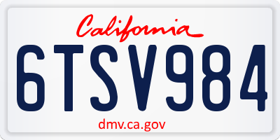 CA license plate 6TSV984