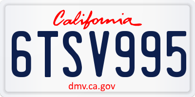 CA license plate 6TSV995
