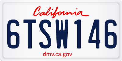 CA license plate 6TSW146