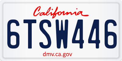 CA license plate 6TSW446