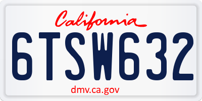 CA license plate 6TSW632