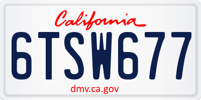CA license plate 6TSW677