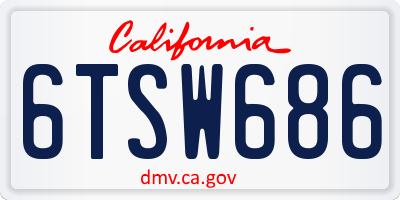 CA license plate 6TSW686