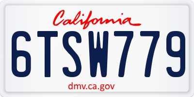 CA license plate 6TSW779